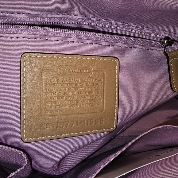 Coach Brown and Tan Signature Handbag - Picture 10 of 11